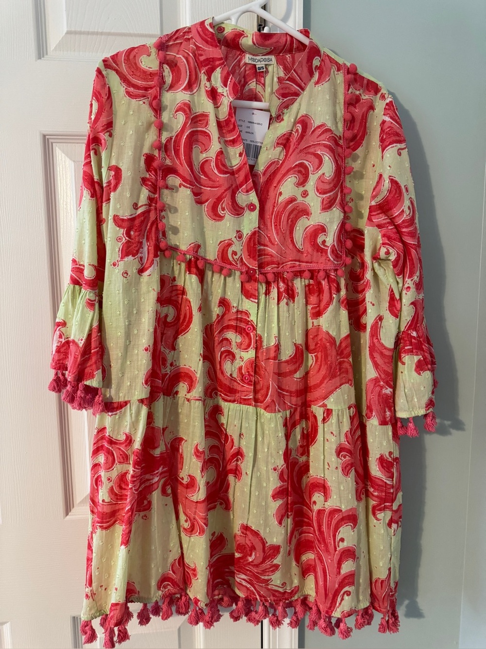 Magnolia Pink & Cream Swirl Tiered Dress